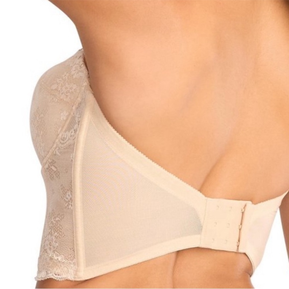 NWT Dominique Tayler Lace Backless and Strapless Bridal Bra Bustier Latte 34D - Picture 2 of 8